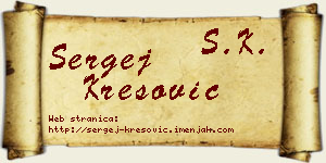 Sergej Kresović vizit kartica